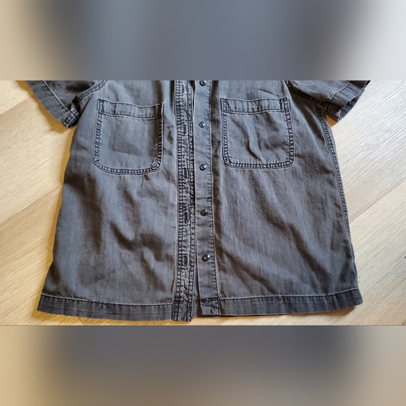 🖤 Madewell 100% Cotton Black Short Sleeve Button Up Size XS 🖤 - Picture 4 of 10